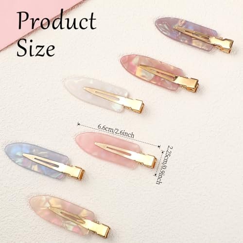 12 Pack No Crease Hair Clips - Colorful Flat Duckbill Clips for Women & Girls, Creaseless Hair Barrette Alligator Clips for Salon Hairstyling - görsel 6