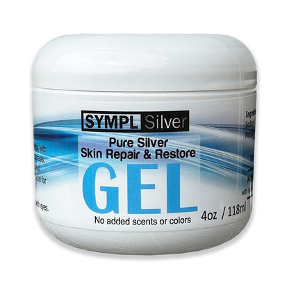 Sympl Silver Pure Silver Skin Repair & Restore Gel - Unscented, 75ppm Colloidal Silver Gel - 4 oz