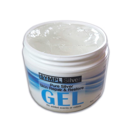 Sympl Silver Pure Silver Skin Repair & Restore Gel - Unscented, 75ppm Colloidal Silver Gel - 4 oz