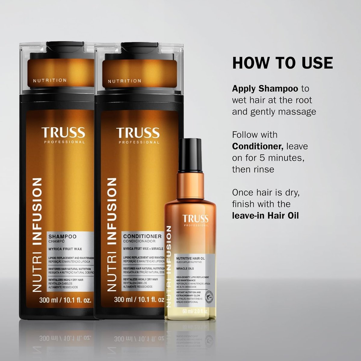 TRUSS Nutri Infusion Hair Conditioner for Damaged Hair - Moisturizing Conditioner with Myrica Fruit Wax & Miracle Oils, Restore Natural Moisture Balance, 10.14 fl oz Avelisse