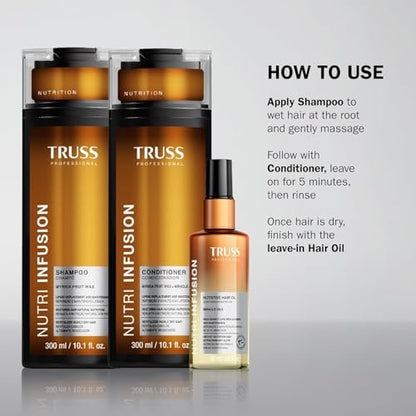 TRUSS Nutri Infusion Hair Conditioner for Damaged Hair - Moisturizing Conditioner with Myrica Fruit Wax & Miracle Oils, Restore Natural Moisture Balance, 10.14 fl oz Avelisse