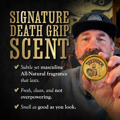 THE VINTAGE GROOMING CO. Defender Mustache Balm & Mustache Guard Set - 2oz Balm & Drinking Protector, Gold Avelisse