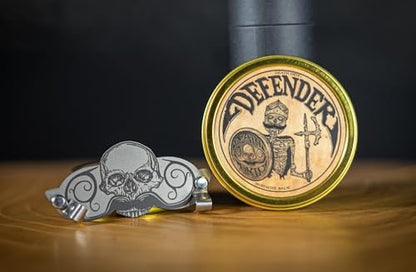 THE VINTAGE GROOMING CO. Defender Mustache Balm & Mustache Guard Set - 2oz Balm & Drinking Protector, Gold Avelisse