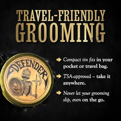 THE VINTAGE GROOMING CO. Defender Mustache Balm & Mustache Guard Set - 2oz Balm & Drinking Protector, Gold Avelisse