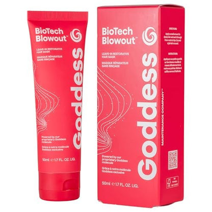 Biotech Blowout Leave-In Restorative Hair Mask - Style & Heat Protectant 450°F, Frizz Control, 8-Hour Style, for Damaged Hair - Goddess Maintenance Avelisse