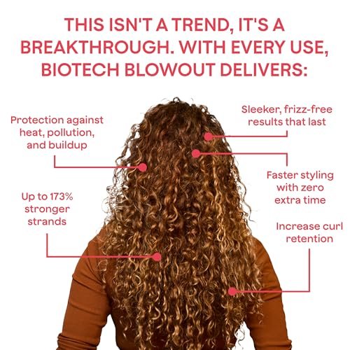 Biotech Blowout Leave-In Restorative Hair Mask - Style & Heat Protectant 450°F, Frizz Control, 8-Hour Style, for Damaged Hair - Goddess Maintenance Avelisse