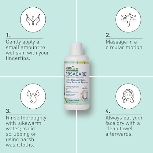 PROcure Rosacare Gentle Cream Cleanser – Hyaluronic Acid, Niacinamide & Licorice Root Face Wash for Sensitive, Redness-Prone Skin – Daily Use Avelisse