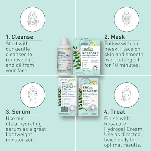 PROcure Rosacare Gentle Cream Cleanser – Hyaluronic Acid, Niacinamide & Licorice Root Face Wash for Sensitive, Redness-Prone Skin – Daily Use Avelisse