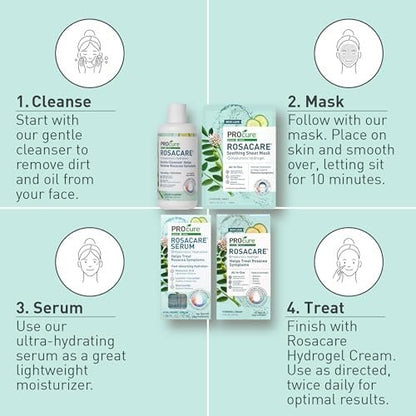 PROcure Rosacare Gentle Cream Cleanser – Hyaluronic Acid, Niacinamide & Licorice Root Face Wash for Sensitive, Redness-Prone Skin – Daily Use Avelisse