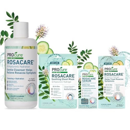 PROcure Rosacare Gentle Cream Cleanser – Hyaluronic Acid, Niacinamide & Licorice Root Face Wash for Sensitive, Redness-Prone Skin – Daily Use Avelisse
