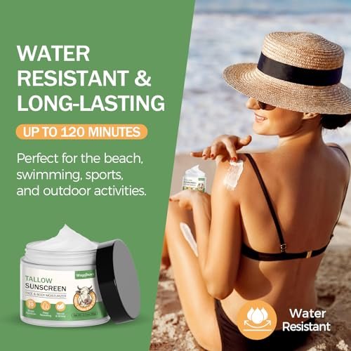 Wagomars Tallow Sunscreen SPF 30 - Non-Toxic Natural Mineral Sunscreen with Zinc Oxide & Beef Tallow - Reef Safe Sunblock for Face & Body - Moisturizing for All Skin Types Avelisse