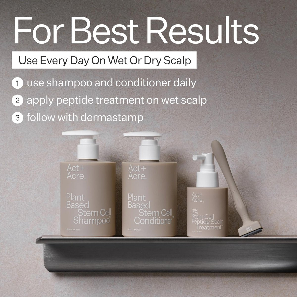 Act+Acre Stem Cell Conditioner - Strengthens Ends, Adds Shine, Hydrates Fine Hair - Apple Stem Cells, Castor Oil, Antioxidants - Lightweight, Vegan, Cold Processed, Color Safe - 10 Fl Oz Avelisse