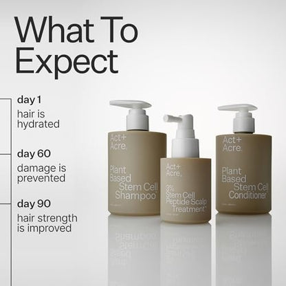 Act+Acre Stem Cell Conditioner - Strengthens Ends, Adds Shine, Hydrates Fine Hair - Apple Stem Cells, Castor Oil, Antioxidants - Lightweight, Vegan, Cold Processed, Color Safe - 10 Fl Oz Avelisse