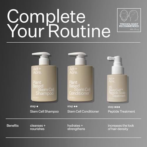 Act+Acre Stem Cell Conditioner - Strengthens Ends, Adds Shine, Hydrates Fine Hair - Apple Stem Cells, Castor Oil, Antioxidants - Lightweight, Vegan, Cold Processed, Color Safe - 10 Fl Oz Avelisse