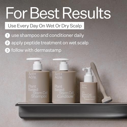 Act+Acre Stem Cell Shampoo – Cold Processed® Scalp & Hair Density Booster with Swiss Apple Stem Cells, Caffeine, Hyaluronic Acid – Vegan, 10 Fl Oz Avelisse
