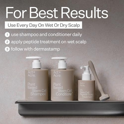 Act+Acre Stem Cell Shampoo – Cold Processed® Scalp & Hair Density Booster with Swiss Apple Stem Cells, Caffeine, Hyaluronic Acid – Vegan, 10 Fl Oz Avelisse