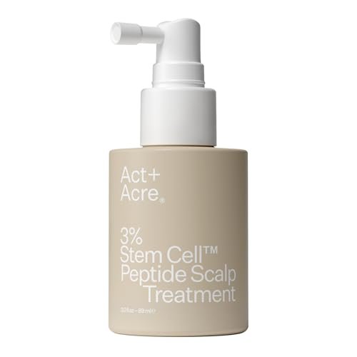 Act+ Acre Cold Processed 3% Stem Cell Peptide Treatment - Boosts Hair Density - Grape Stem Cells, Peptides + Caffeine - Vegan, Fragrance-Free - 3 Fl Oz Avelisse