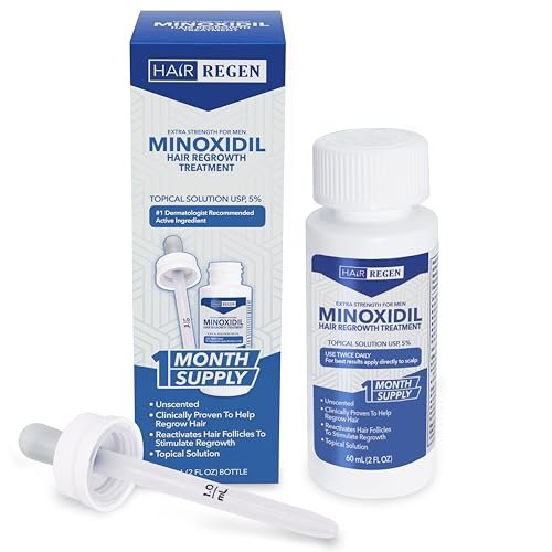 Hair Regen Liquid Minoxidil for Men 5% - Extra Strength Topical Solution for Hair Regrowth - 1 Month Supply (2 Fl Oz) - görsel 2