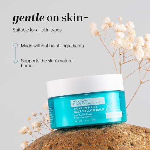 Forge Skin Tighten & Lift Balm for Women - Tallow-Based Beef Tallow & Honey Face Moisturizer, Natural Anti-Aging Cream with Essential Oils, 1.7 oz Avelisse