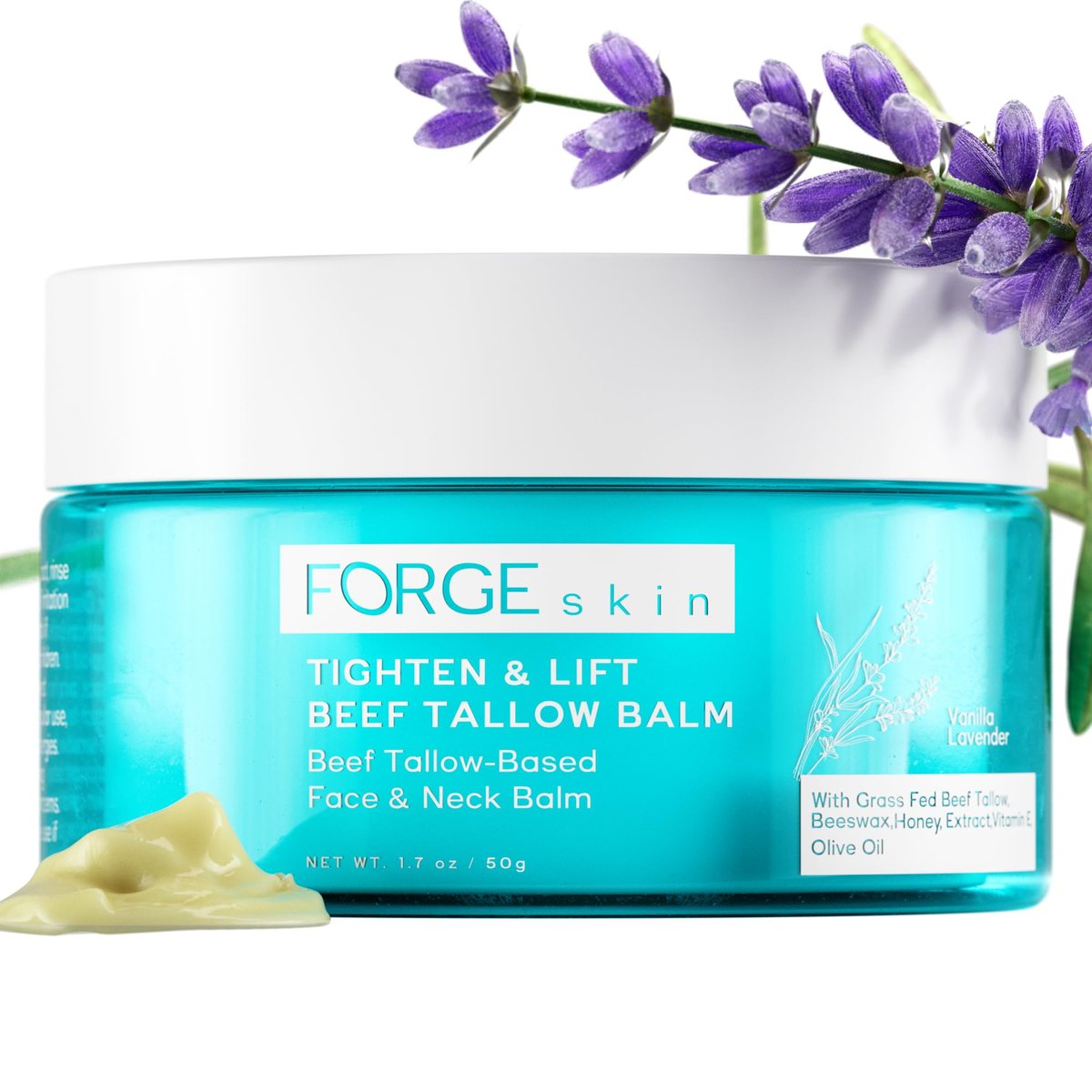 Forge Skin Tighten & Lift Balm for Women - Tallow-Based Beef Tallow & Honey Face Moisturizer, Natural Anti-Aging Cream with Essential Oils, 1.7 oz Avelisse