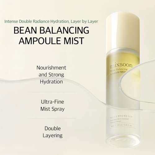 mixsoon Bean Balancing Ampoule Mist - Hyaluronic Acid Hydrating Face Mist for Oil Balance and Glowing Skin, 3.38 fl oz Avelisse