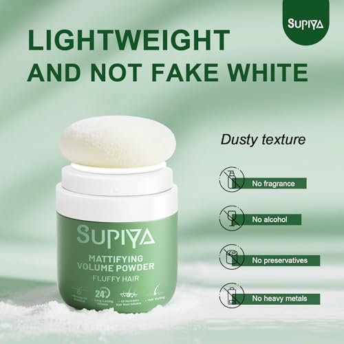 SUPIYA Dry Shampoo Powder - Mattifying Volume for Men & Women, Instantly Absorbs Excess Oil, Adds Volume, Non-Sticky & Easy to Apply (0.35 oz) - görsel 6
