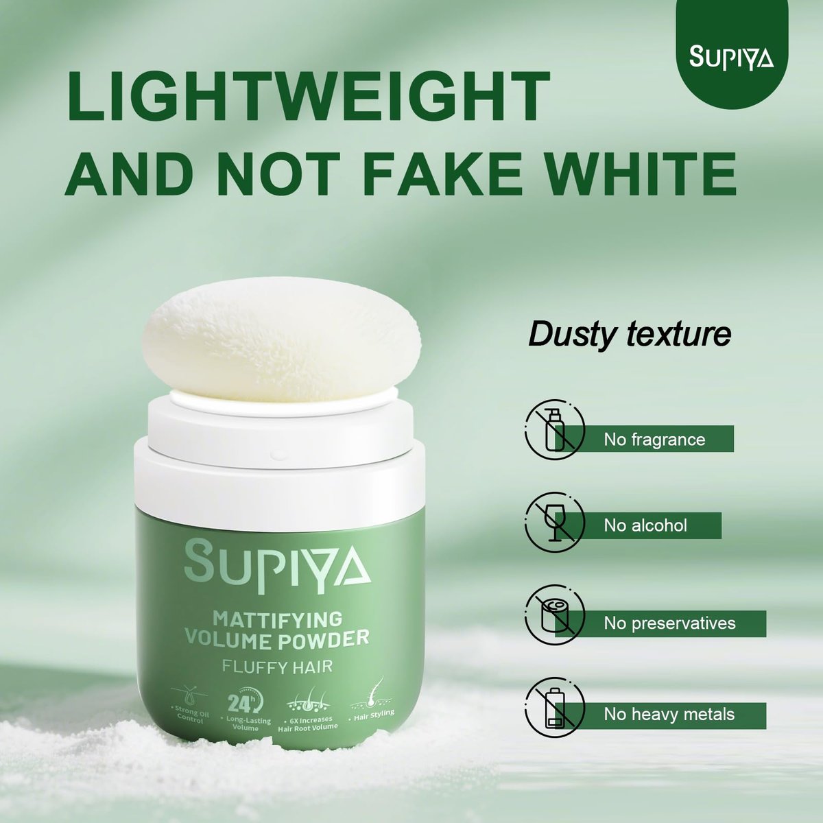 SUPIYA Dry Shampoo Powder - Mattifying Volume for Men & Women, Instantly Absorbs Excess Oil, Adds Volume, Non-Sticky & Easy to Apply (0.35 oz) - görsel 5