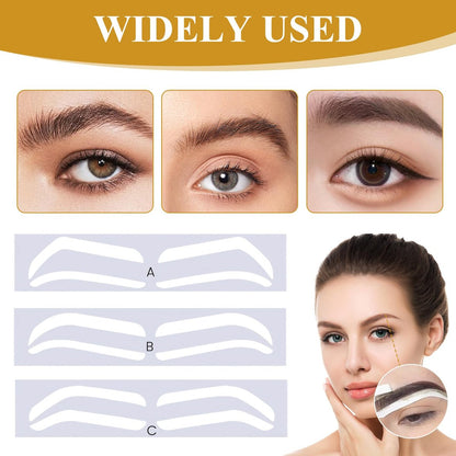 24 Pairs Eyebrow Stencils for Women – Disposable Shaping Stickers for Perfect Brows, 3 Shapes, PVC, White Avelisse