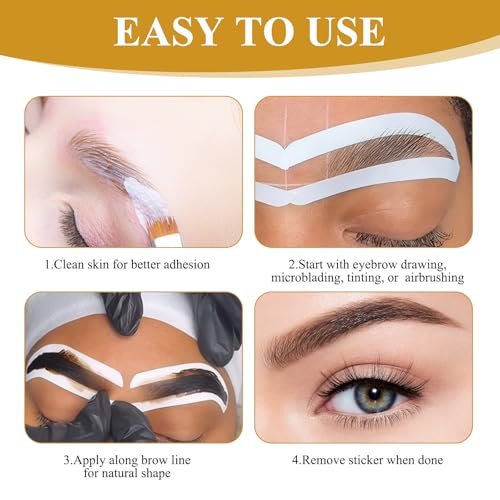 24 Pairs Eyebrow Stencils for Women – Disposable Shaping Stickers for Perfect Brows, 3 Shapes, PVC, White Avelisse
