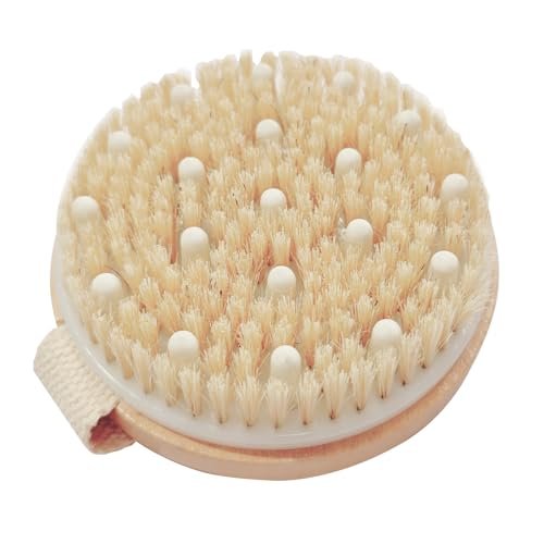 Bamboo Dry Body Brush for Shower – Exfoliating Bath Brush with Massage Nodes for Dry Brushing & Cellulite - görsel 2