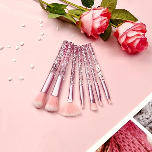 Zoolinn 7-Piece Pink Unicorn Makeup Brush Set with Glitter – Professional Synthetic Fiber Brushes for Blush, Foundation, Eyeshadow, and More - görsel 14