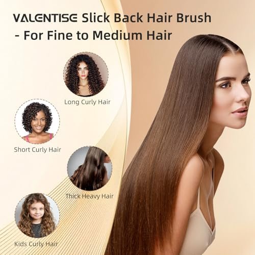 VALENTISE Boar Bristle Slick Back Hair Brush Set with Carbon Fiber Comb for Parting & Sectioning – Ideal for All Hair Types - görsel 12
