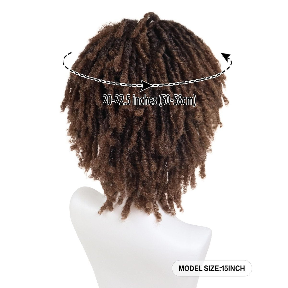 GNIMEGIL Dreadlocks Wig for Men - Fashion Synthetic Ombre Brown Curly Wig with Bangs Braids Fake Dreads - görsel 3