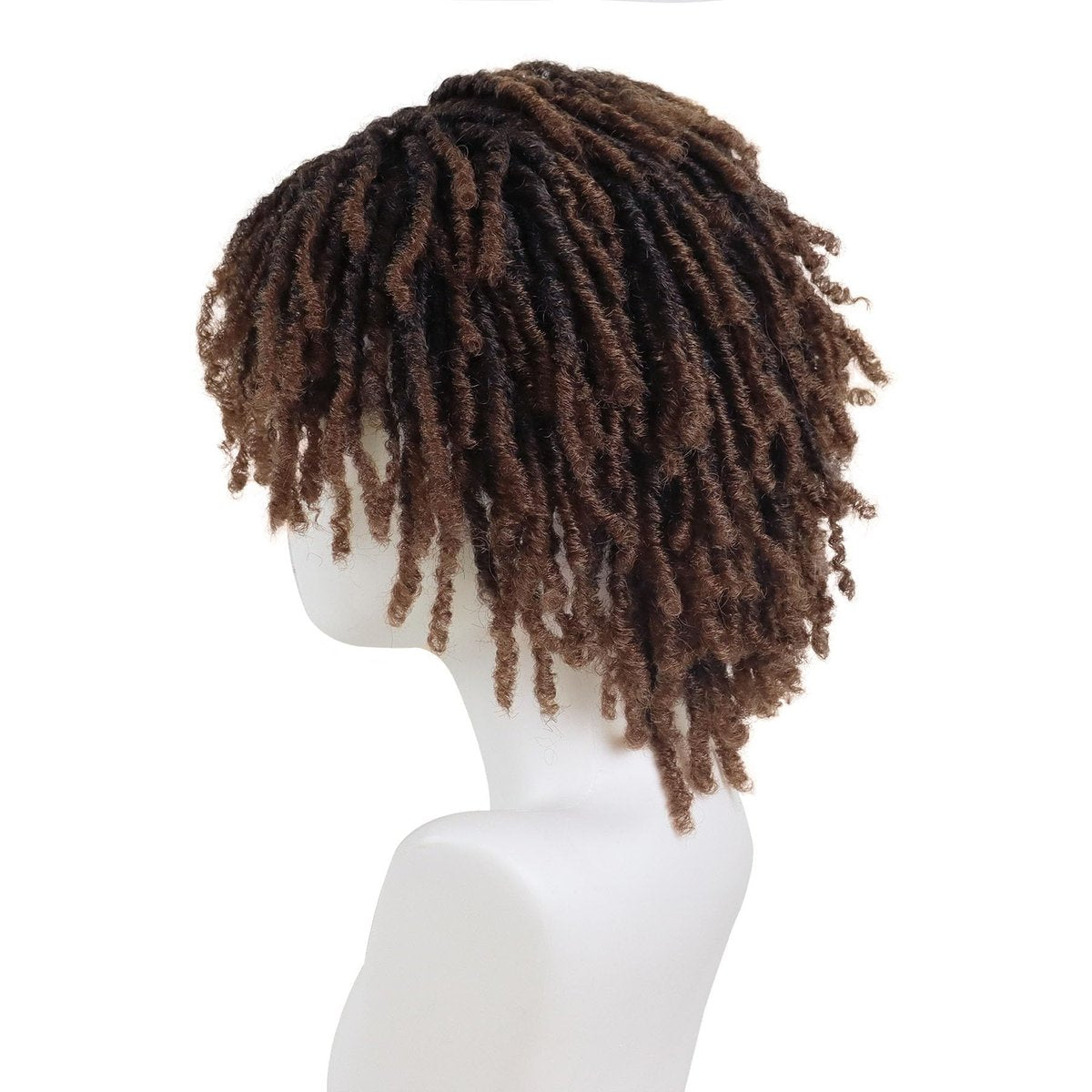 GNIMEGIL Dreadlocks Wig for Men - Fashion Synthetic Ombre Brown Curly Wig with Bangs Braids Fake Dreads - görsel 5