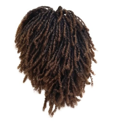 GNIMEGIL Dreadlocks Wig for Men - Fashion Synthetic Ombre Brown Curly Wig with Bangs Braids Fake Dreads