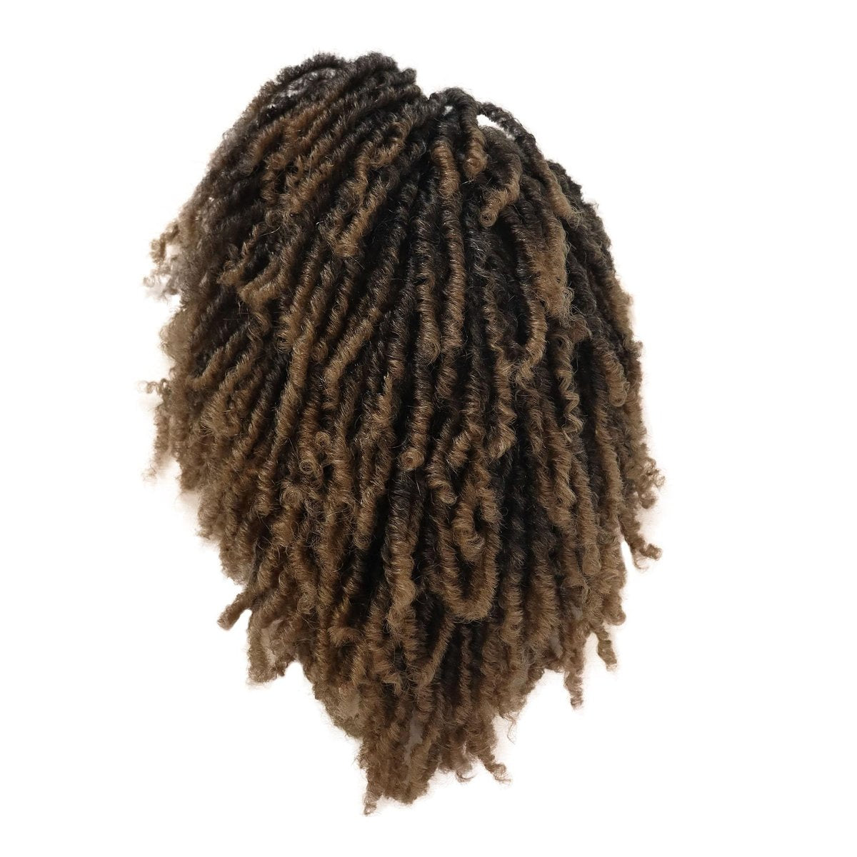 GNIMEGIL Mens Dreadlock Wig Ombre Light Brown Curly Hair Male Fake Dreads Loc Short Braided Wig with Bangs Realistic Twist Rasta Wigs Cosplay - görsel 10