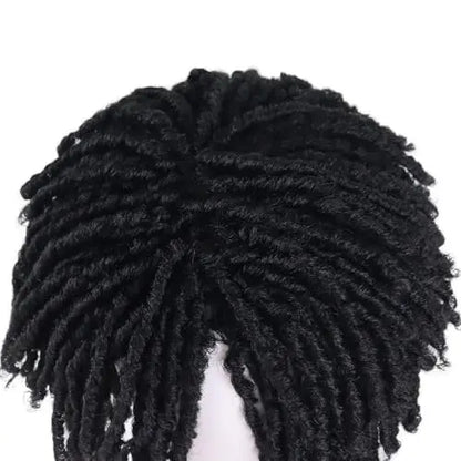 GNIMEGIL Men's Dreadlock Wig - Black Curly Short Dreads with Bangs, Realistic Twist Rasta Wig for Roleplay Avelisse