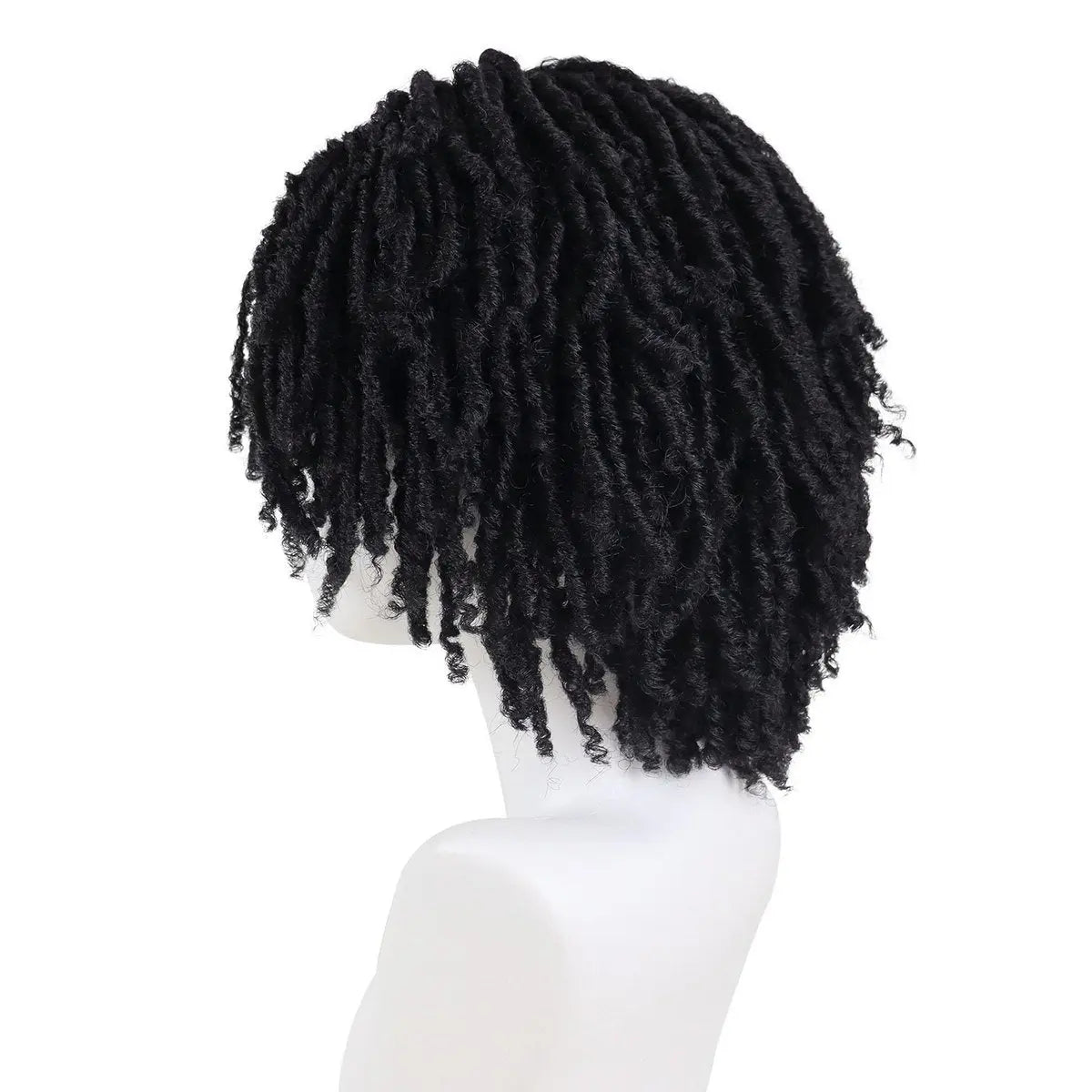 GNIMEGIL Men's Dreadlock Wig - Black Curly Short Dreads with Bangs, Realistic Twist Rasta Wig for Roleplay Avelisse