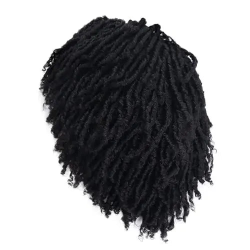 GNIMEGIL Men's Dreadlock Wig - Black Curly Short Dreads with Bangs, Realistic Twist Rasta Wig for Roleplay Avelisse