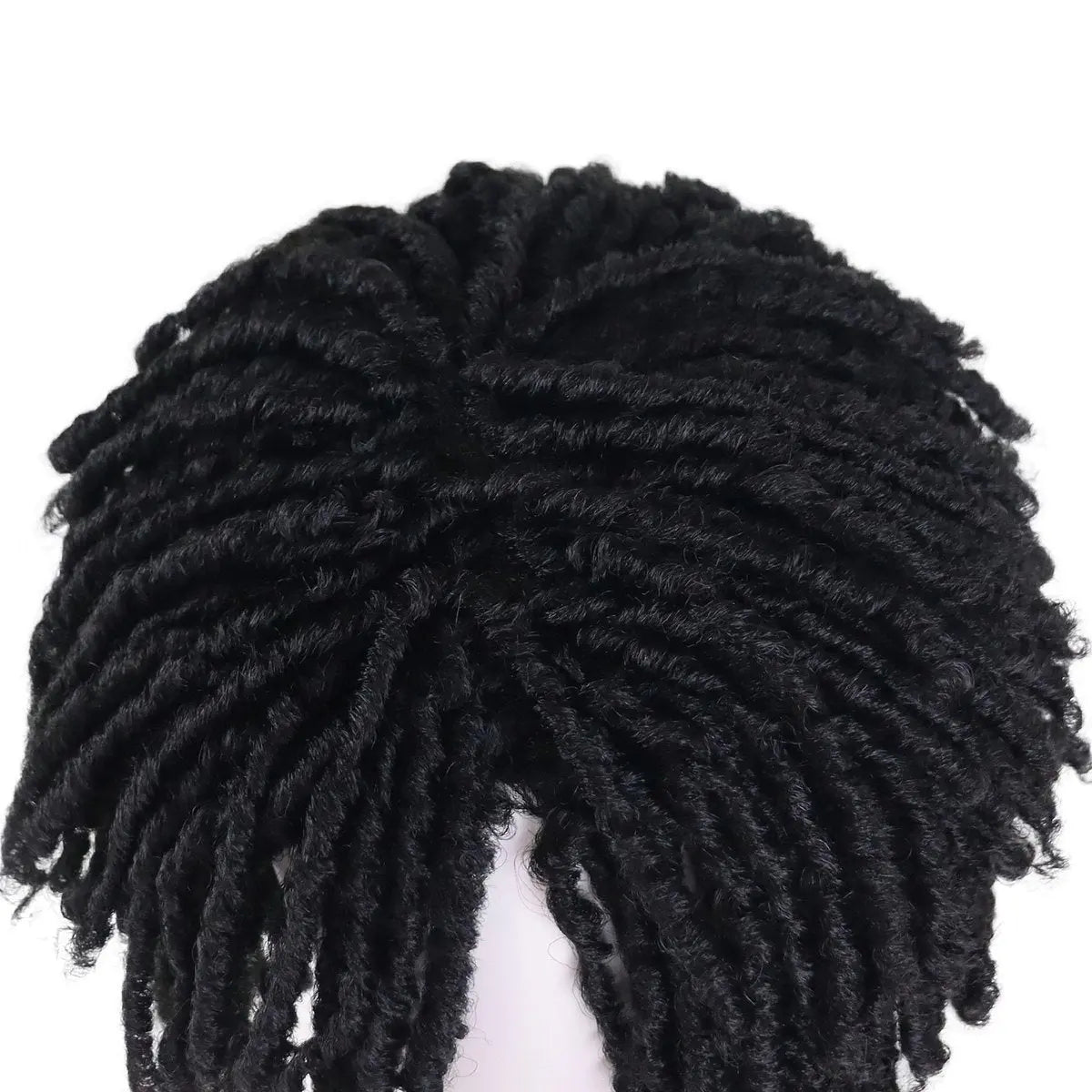 GNIMEGIL Men's Dreadlock Wig - Black Curly Short Dreads with Bangs, Realistic Twist Rasta Wig for Roleplay Avelisse