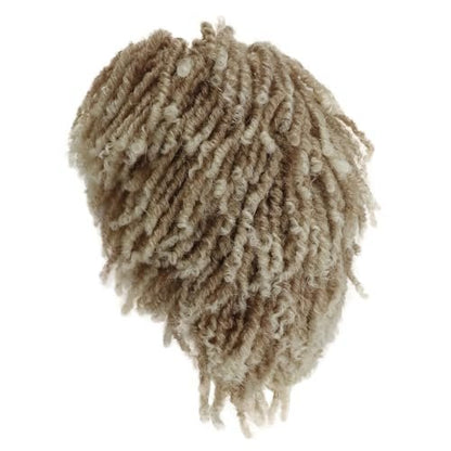 GNIMEGIL Men's Dreadlock Wig - Ombre Blonde Curly Male Fake Dreads Hair Loc Short Braided Wig with Bangs Realistic Twist Rasta Wigs for Halloween Costume Rocker Cosplay