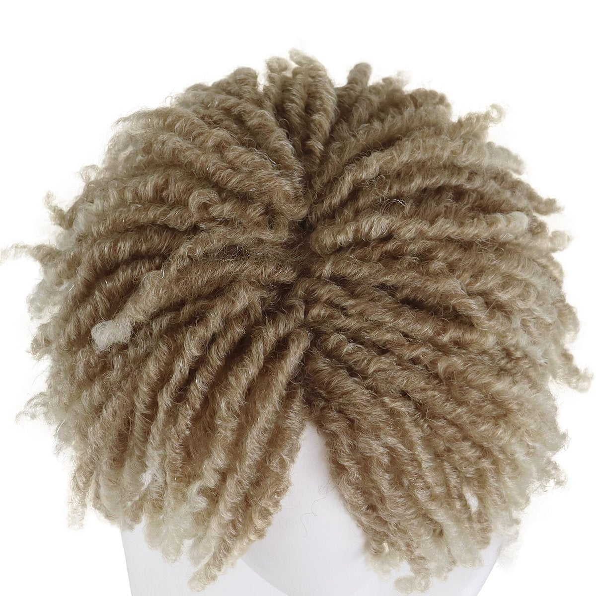 GNIMEGIL Men's Dreadlock Wig - Ombre Blonde Curly Male Fake Dreads Hair Loc Short Braided Wig with Bangs Realistic Twist Rasta Wigs for Halloween Costume Rocker Cosplay - görsel 7