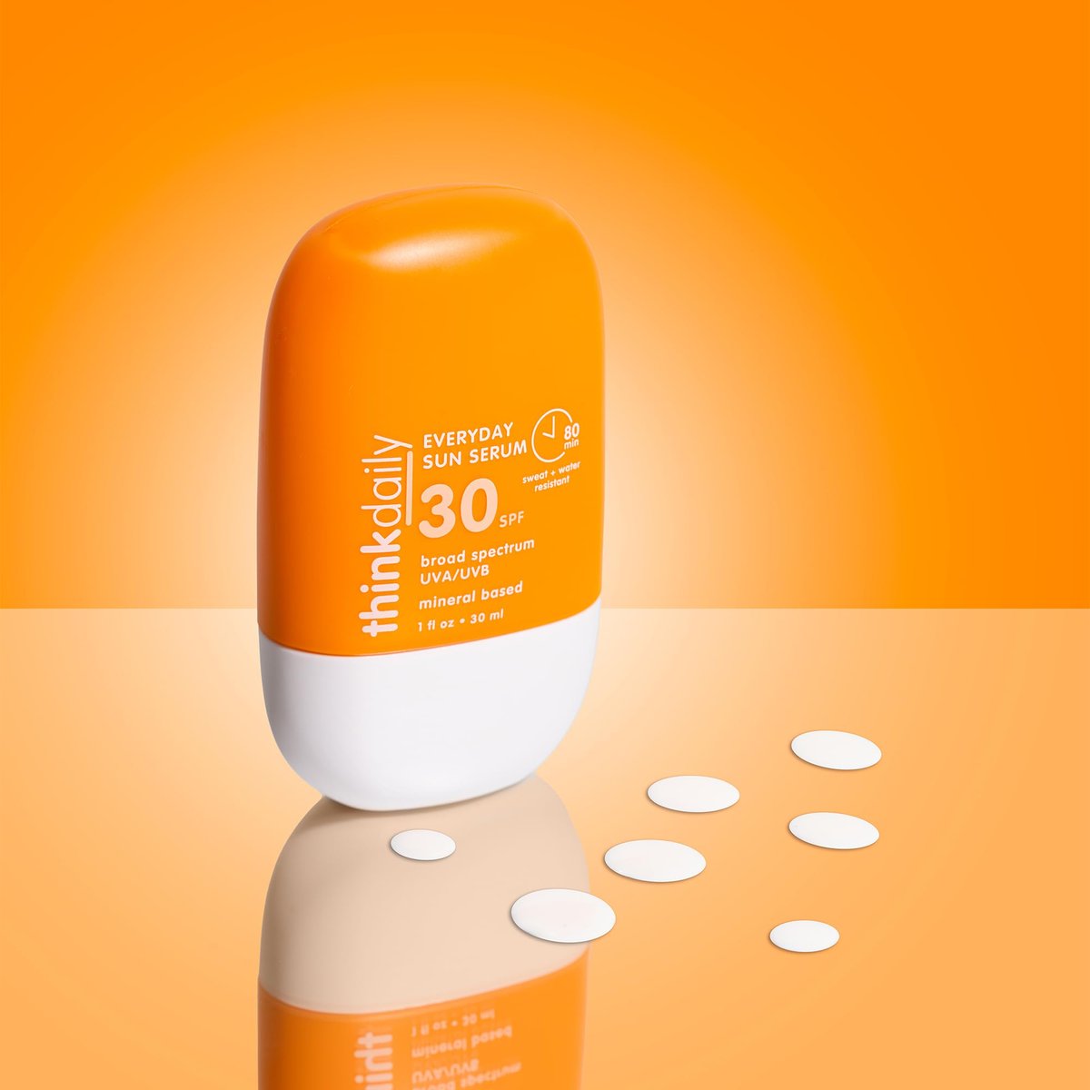 Thinkdaily SPF 30 Sunscreen for Face – Everyday Sun Serum with Zinc Oxide, 1 Fl Oz – Mineral UVA/UVB Protection, Hydrating Jojoba Oil, Vitamin E & Aloe Vera, Non-Sticky Travel Size Avelisse