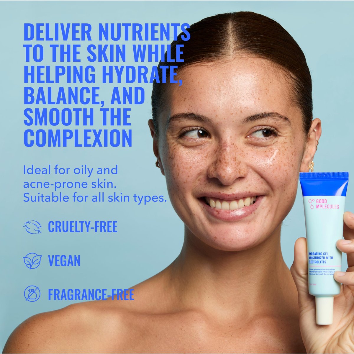 Good Molecules Hydrating Gel Moisturizer – Lightweight Water-Based Gel for Oily & Combination Skin, Oil-Free & Fragrance-Free with Hydrating Electrolytes - görsel 3