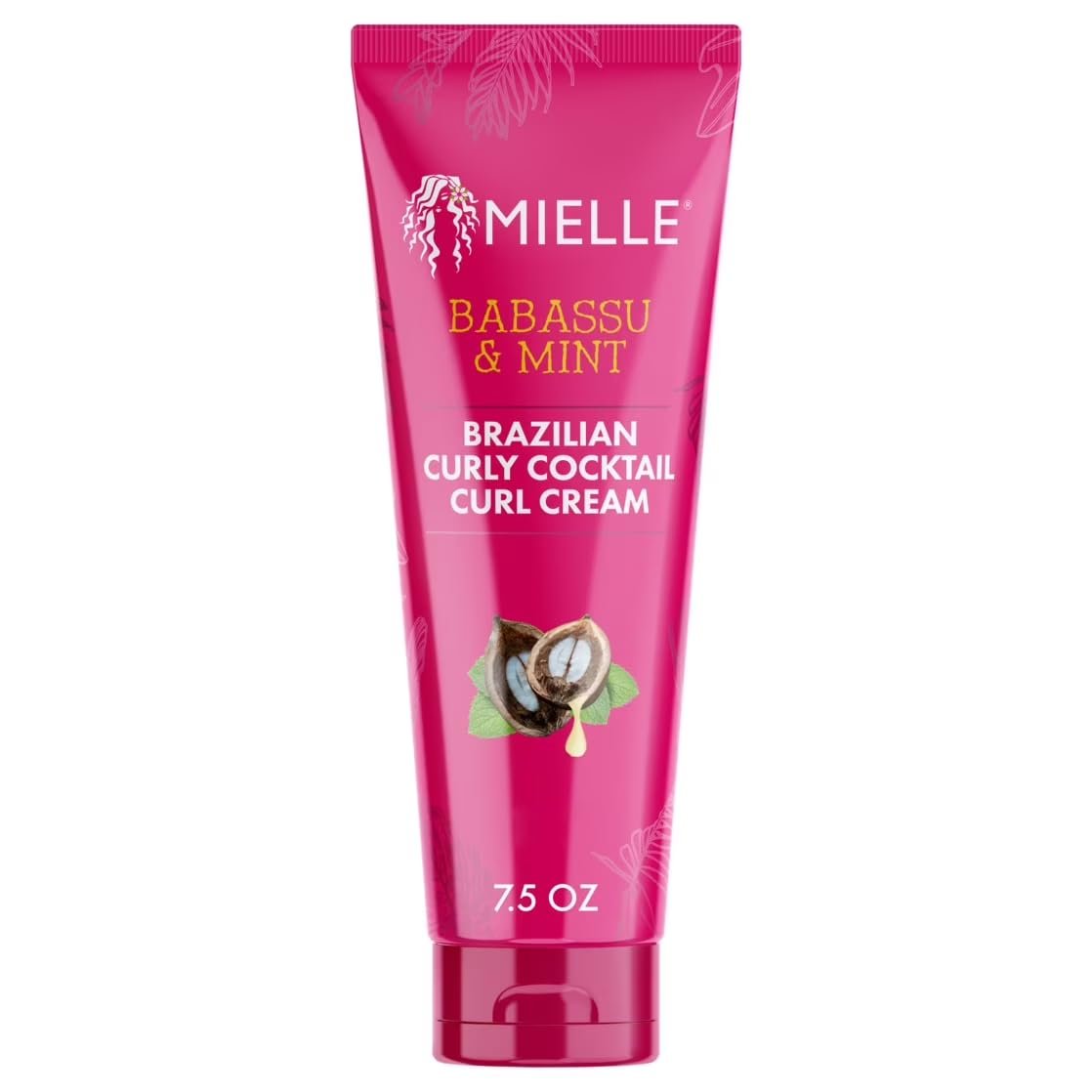 Mielle Organics Babassu & Mint Brazilian Curly Cocktail Curl Cream - Curl Defining Hair Styling Cream for Textured Hair, 7.5 oz - görsel 1