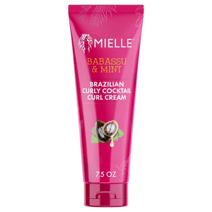 Mielle Organics Babassu & Mint Brazilian Curly Cocktail Curl Cream - Curl Defining Hair Styling Cream for Textured Hair, 7.5 oz