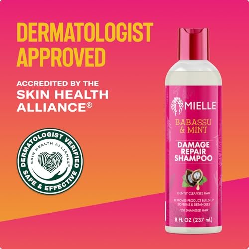 Mielle Organics Babassu & Mint Damage Repair Hair Shampoo - Hydrating Shampoo & Scalp Build-Up Remover - Gently Cleanses & Preps for Repair (8 fl oz) Avelisse