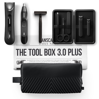 MANSCAPED Tool Box 3.0 Plus: Complete Grooming Kit with Lawn Mower 3.0 Plus, Weed Whacker 2.0, Plow 2.0, Shears 3.0 Nail Kit & Shed 2.0 Bag Avelisse