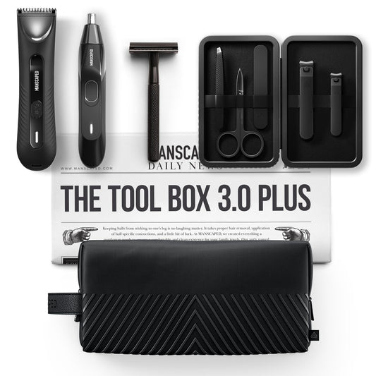 MANSCAPED Tool Box 3.0 Plus: Complete Grooming Kit with Lawn Mower 3.0 Plus, Weed Whacker 2.0, Plow 2.0, Shears 3.0 Nail Kit & Shed 2.0 Bag Avelisse