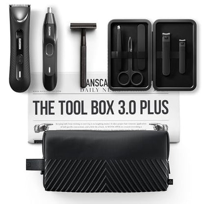 MANSCAPED Tool Box 3.0 Plus: Complete Grooming Kit with Lawn Mower 3.0 Plus, Weed Whacker 2.0, Plow 2.0, Shears 3.0 Nail Kit & Shed 2.0 Bag Avelisse